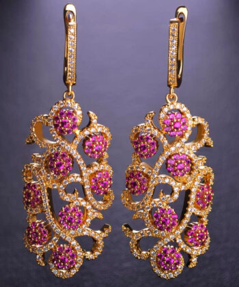 Red Zircon Earrings