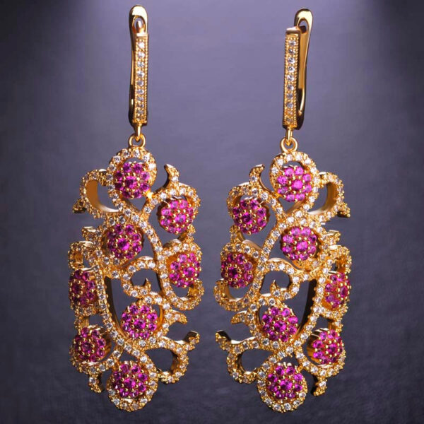 Red Zircon Earrings