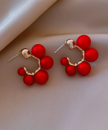 Red Pearl Earrings