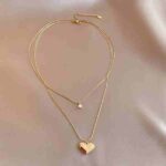 Double Layer Heart Pendant Necklace