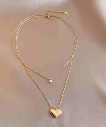 Double Layer Heart Pendant Necklace