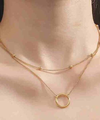 Two Layers Round Choker Necklace