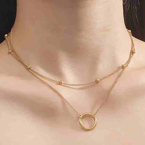 Two Layers Round Choker Necklace