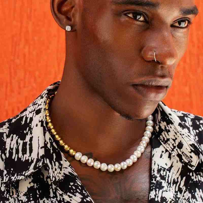 10mm Pearl Beaded Necklace for men