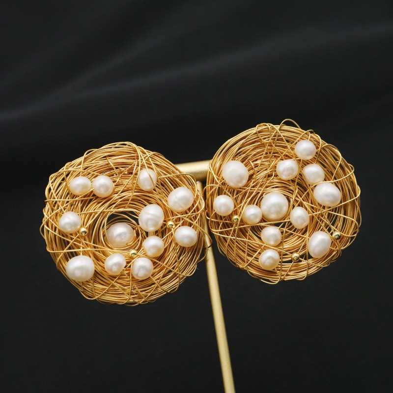 Freshwater Pearl Nest Earrings
