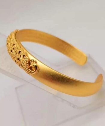 Gold plated cuff bangle