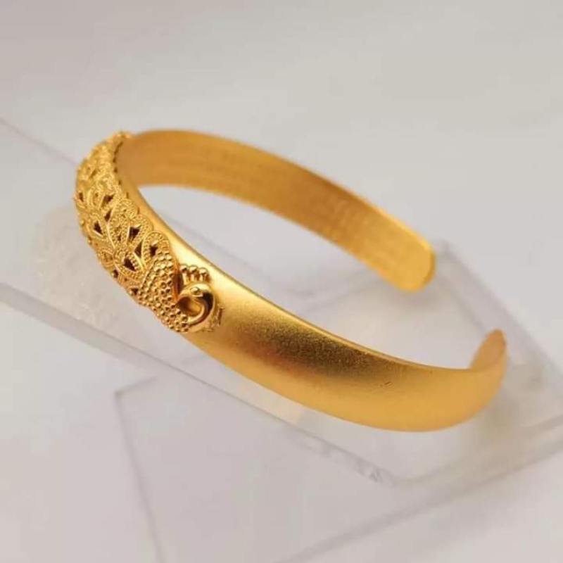 Gold plated cuff bangle